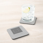 Attraktive Monogramm Grau Schlicht Getränkeuntersetzer (Rechte Seite)