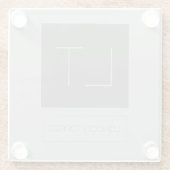 Attraktive Monogramm Grau Schlicht Glasuntersetzer (Rückseite)