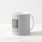 Attraktive Monogramm Grau Schlicht Kaffeetasse (VorderseiteRechts)