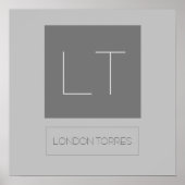 Attraktive Monogramm Grau Schlicht Poster (Vorne)