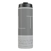 Attraktive Monogramm Grau Schlicht Thermosbecher (Vorderseite)