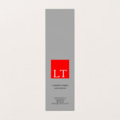 Attraktive Monogramm Grau-Weiß Schlicht Visitenkarten (Außenseite Aufgefaltet)