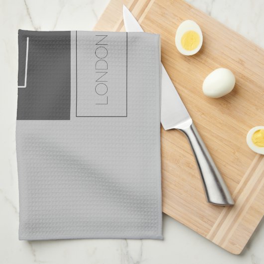 Attraktive Monogramm Graue Schlichte Bezeichnung Geschirrtuch (Viertel Falte)