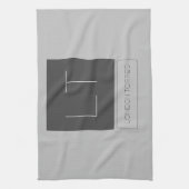 Attraktive Monogramm Graue Schlichte Bezeichnung Geschirrtuch (Vertikal)
