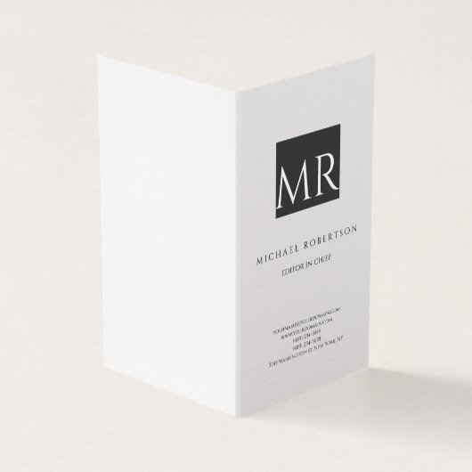 Attraktive Monogramm Schwarz-weiß modern Visitenkarten (Vorderseite)