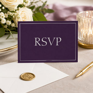 Attraktive Pflaume und Silber Antwort RSVP