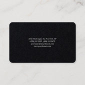 Attraktive Premium Black Classic Minimalistisch Visitenkarte (Rückseite)