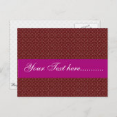 Attraktive rosa Blume auf rotem Hintergrund Postkarte (Vorne/Hinten)