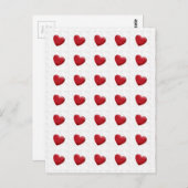 Attraktive Rote Herzen Grau Pop Liebe Postkarte (Vorne/Hinten)