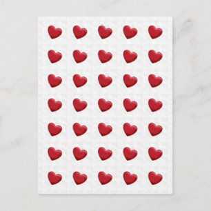Attraktive rote Herzen Graue Pop-Art-Liebe-Postkar Postkarte
