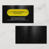 Attraktive schwarz-gelbe Button-Visitenkarte Visitenkarte (Vorne/Hinten)