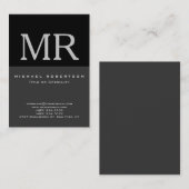 Attraktive Schwarz-Grau-Coole Visitenkarte für Mon (Vorne/Hinten)
