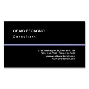 Attraktive Schwarz-weiß Blue Business Card Magnetische Visitenkarte