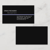 Attraktive Schwarz-weiß Blue Business Card Visitenkarte (Vorne/Hinten)