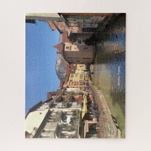 Attraktive Sicht auf den Fluss Annecy, Frankreich Puzzle (Vertikal)