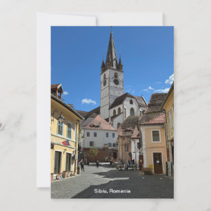 Attraktive Sicht auf Sibiu, Rumänien auf Feiertagskarte