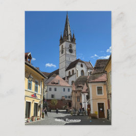Attraktive Sicht auf Sibiu, Rumänien auf Feiertagspostkarte
