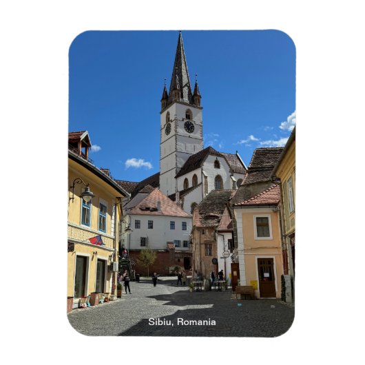 Attraktive Sicht auf Sibiu, Rumänien auf Magnet (Vertikal)