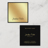 Attraktive Square Script Glamour Black Gold Schlic Quadratische Visitenkarte (Vorne/Hinten)