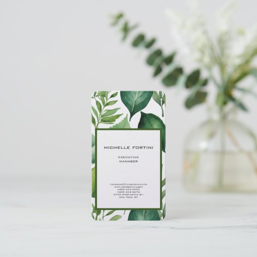 Attraktive Vegetation Moderner Minimalistischer Ch Visitenkarte (Stehend Vorderseite)