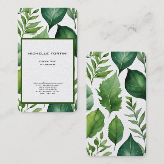 Attraktive Vegetation Moderner Minimalistischer Ch Visitenkarte (Vorne/Hinten)