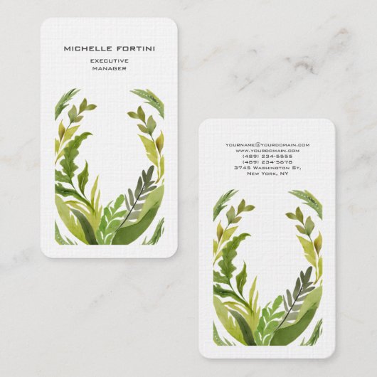 Attraktive Vegetation Moderner Minimalistischer Ch Visitenkarte (Vorne/Hinten)