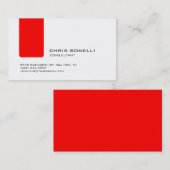 Attraktive White Red Stripe Trendy Business Card Visitenkarte (Vorne/Hinten)