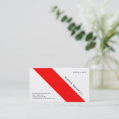 Attraktive White Red Trendy Business Card Visitenkarte (Stehend Vorderseite)