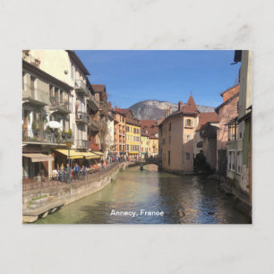 Attraktiver Flussblick auf Annecy, Frankreich an e Postkarte