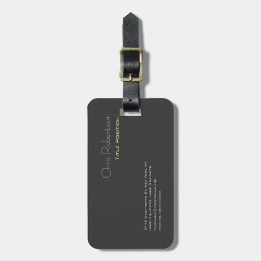 Attraktiver, grau-gelber Chic Sharp Modern Gepäckanhänger (Vorderseite vertikal)