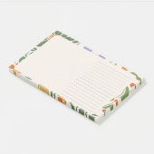 Attraktiver hübsch rosa Hintergrund mit Blumenchic Post-it Klebezettel (angewinkelt)