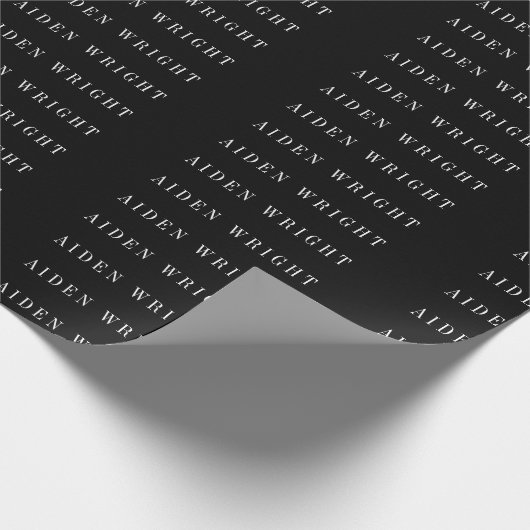 Attraktiver, klassischer Minimalistischer Name Geschenkpapier (Ecke)