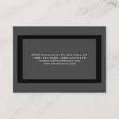 Attraktives Gray Black Stilvoll Moderne Minimalist Visitenkarte (Rückseite)
