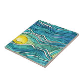 Attraktives Handfahrzeug Wasserfarbe Aquamarin Nah Fliese (Seite)