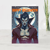 Attraktives Männchen Vampire Halloween Karte (Vorderseite)
