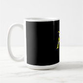 Attraktives Monogramm Gelb Schwarz Modern Minimali Kaffeetasse (Links)