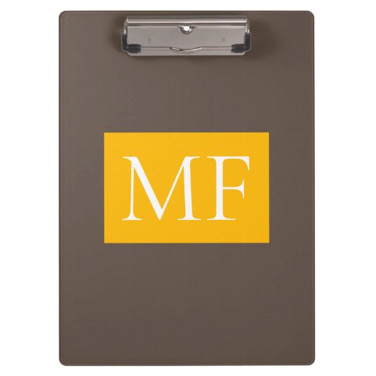 Attraktives Monogramm Modernes Minimalistisch Klemmbrett (Vorderseite)