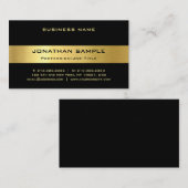 Attraktives schwarzes Goldmodische Luxe moderne Visitenkarte (Vorne/Hinten)