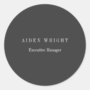 Attraktives Schwarzes Klassisches Minimalistisch Runder Aufkleber