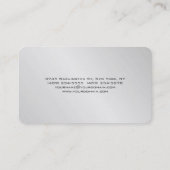 Attraktives Silver Gray Stilvoll Moderne Minimalis Visitenkarte (Rückseite)