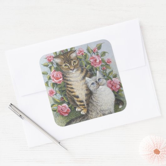 Attraktivität Quadratischer Aufkleber (Umschlag)