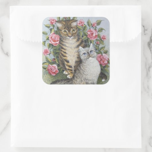 Attraktivität Quadratischer Aufkleber (Tasche)