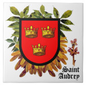 Attribute Arms of St Audrey (Etheldreda) on Ash - Fliese (Vorderseite)