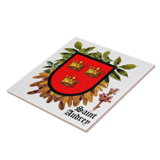 Attribute Arms of St Audrey (Etheldreda) on Ash - Fliese (Seite)