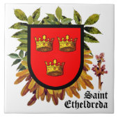 Attribute Arms of St Etheldreda (Audrey) on Ash - Fliese (Vorderseite)