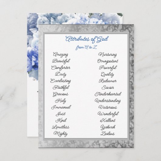 Attribute Gottes von A bis Z Begleitkarte (Vorne/Hinten)