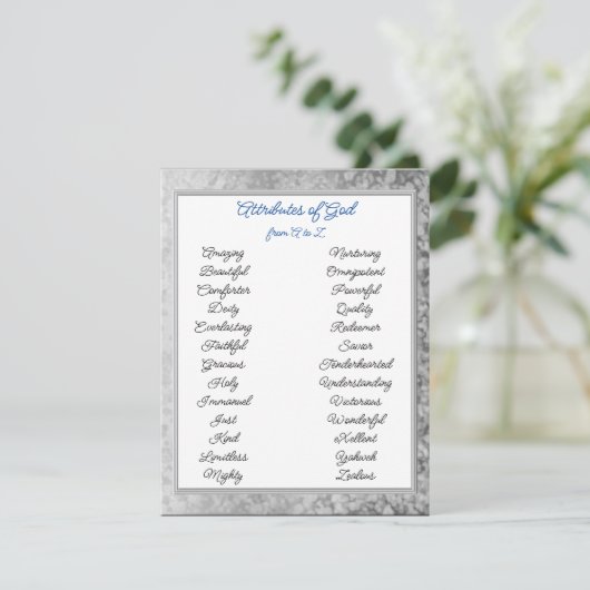 Attribute Gottes von A bis Z Begleitkarte (Stehend Vorderseite)