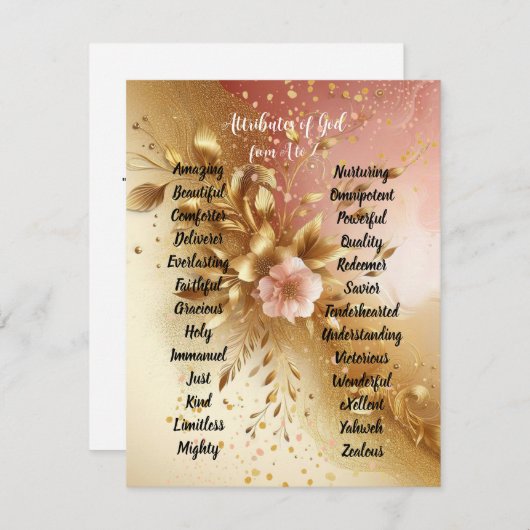 Attribute Gottes von A bis Z Ombre Enclosure Card Begleitkarte (Vorne/Hinten)