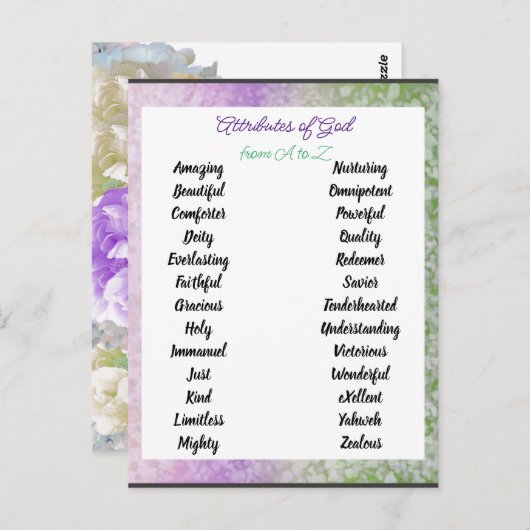 Attribute Gottes von A bis Zed Postkarte (Vorne/Hinten)