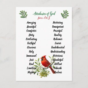 Attribute Gottes Weihnachtsvögel und Zweige Postkarte